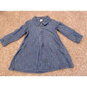 Gap denim star embroidered dress 2T
